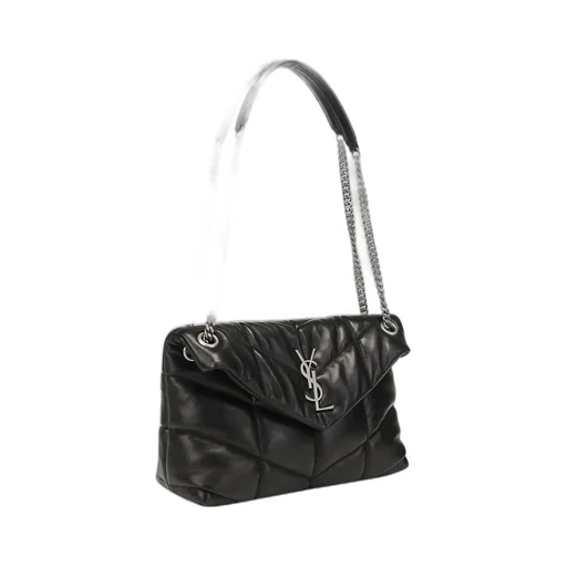 Saint Laurent Puffer Logo Plaque Small Shoulder Bag