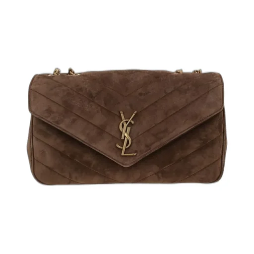 Saint Laurent Loulou Logo Plaque Medium Shoulder Bag