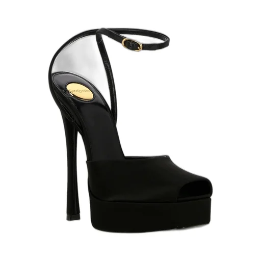 Saint Laurent La Scandale Square Open-Toe Sandals