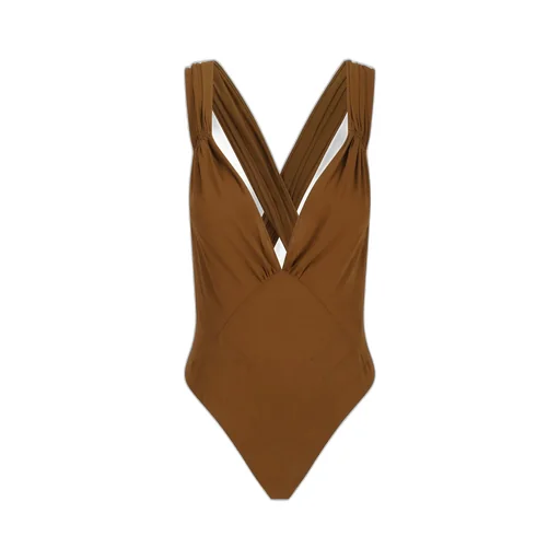 Saint Laurent Cross-Back Sleeveless Bodysuit