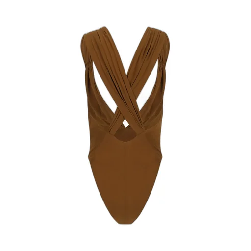 Saint Laurent Cross-Back Sleeveless Bodysuit