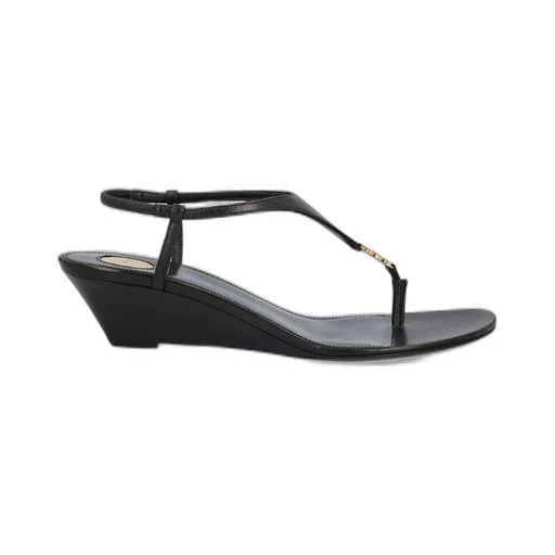 Saint Laurent Cassandra Logo Plaque Slingback Sandals