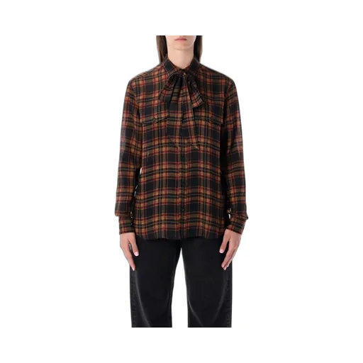 Saint Laurent Cassandre LavalliÈRe Tartan Shirt