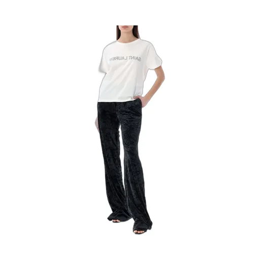 Saint Laurent Reverse Logo Printed Crewneck T-Shirt