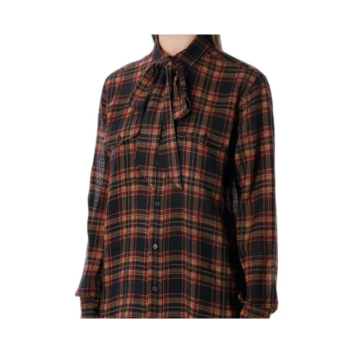 Saint Laurent Cassandre LavalliÈRe Tartan Shirt