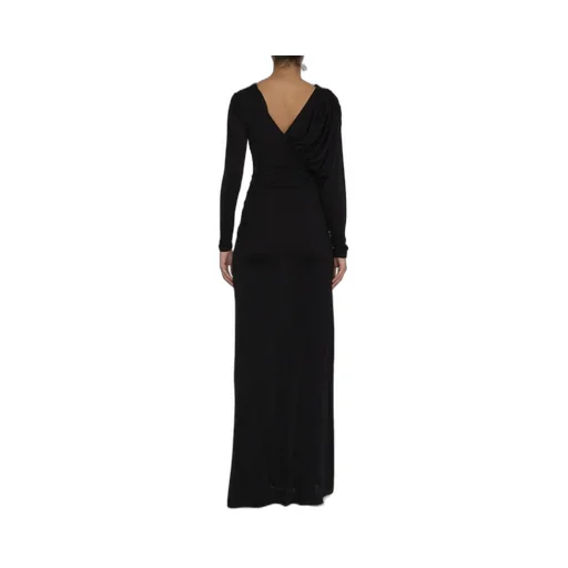 Saint Laurent Long-Sleeved V-Neck Dress