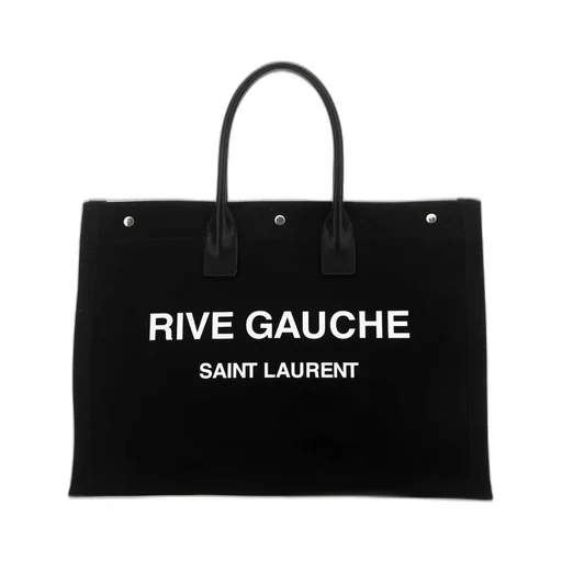 Saint Laurent Rive Gauche Logo Printed Tote Bag