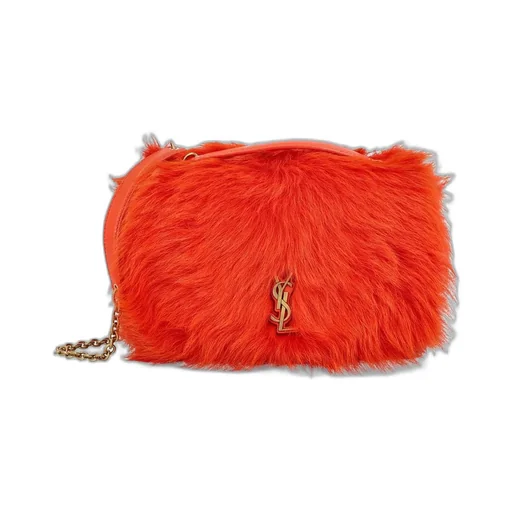 Saint Laurent Logo Plaque Foldover Top Shoulder Bag