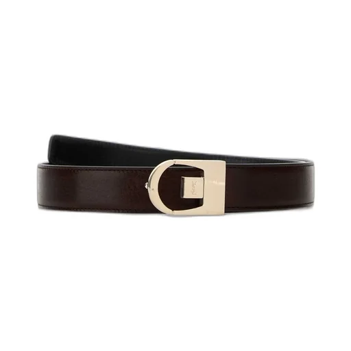 Saint Laurent Logo Engraved Reversible Belt