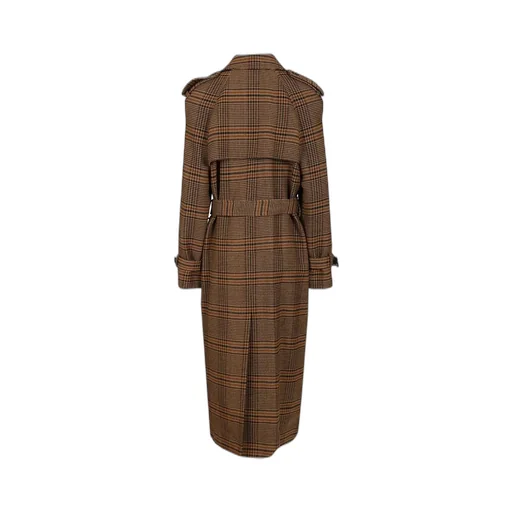 Saint Laurent Checked Double-Breasted Belted Coat