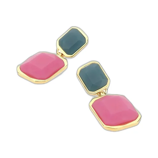 Saint Laurent Octagon Logo Engraved Earrings