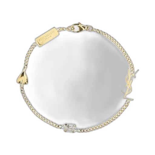 Saint Laurent Cassandre Heart Charm Bracelet