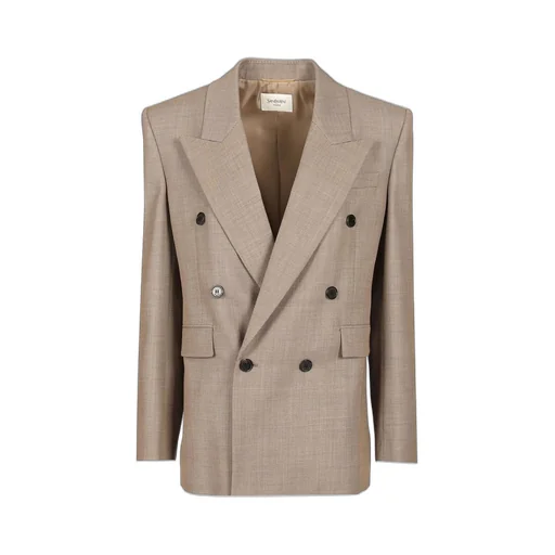 Saint Laurent Double-Breasted Long-Sleeved Jacket