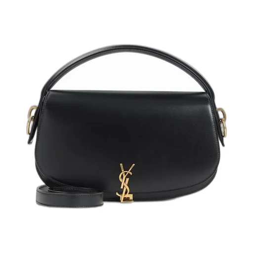 Saint Laurent Logo Plaque Foldover Top Tote Bag