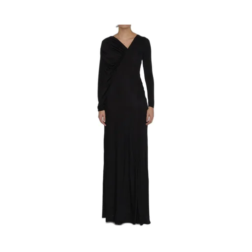 Saint Laurent Long-Sleeved V-Neck Dress