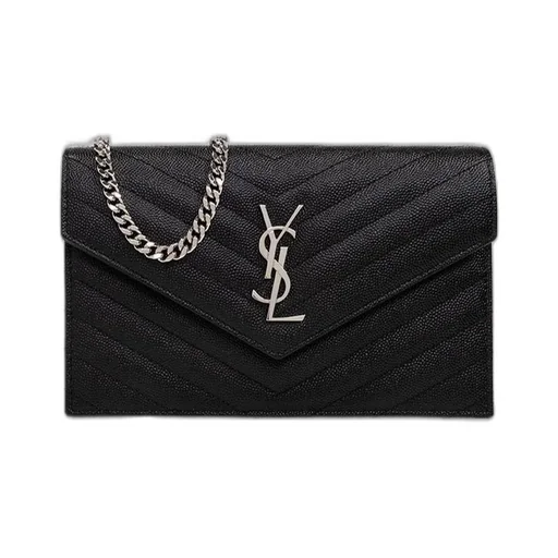 Saint Laurent Cassandre Matelassé Envelope Chain Wallet