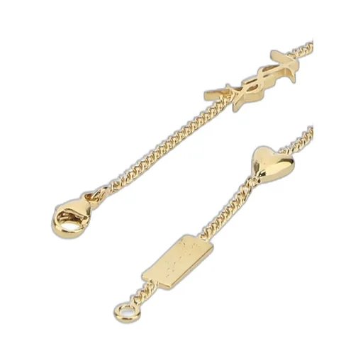 Saint Laurent Cassandre Heart Charm Bracelet