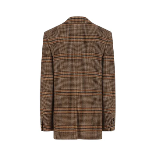 Saint Laurent Single-Breasted Checked Jacket