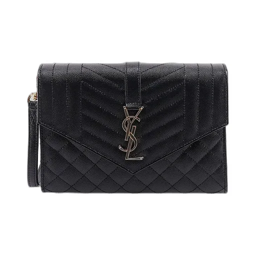 Saint Laurent Logo Plaque Envelope Clutch Bag