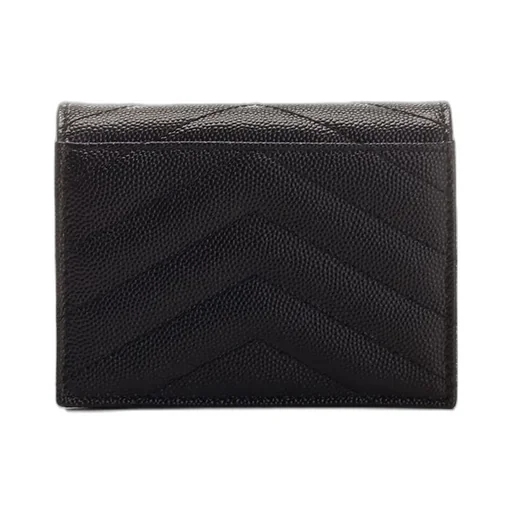 Saint Laurent Cassandre Matelassé Logo Plaque Cardholder
