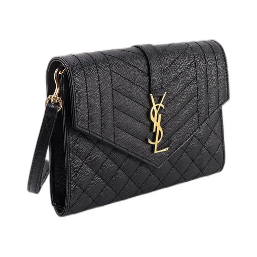 Saint Laurent Logo Plaque Envelope Clutch Bag