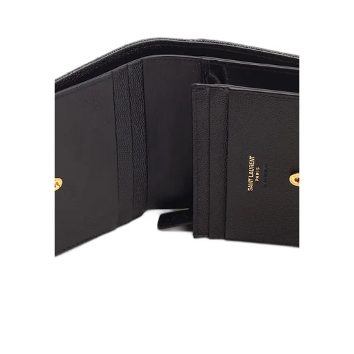 Saint Laurent Cassandre Matelassé Logo Plaque Cardholder
