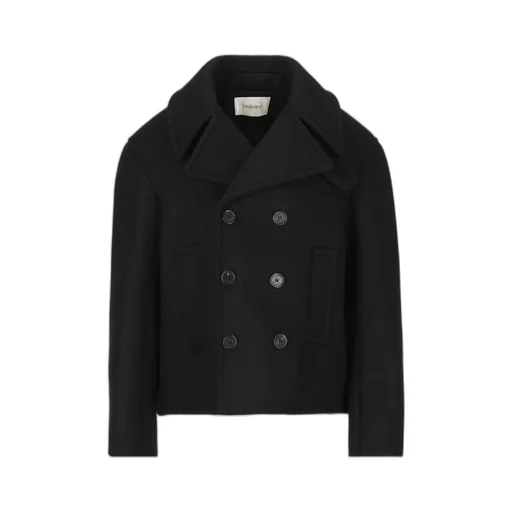 Saint Laurent Double-Breasted Cropped Coat