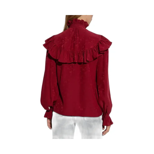 Saint Laurent Ruffled Button-Up Blouse