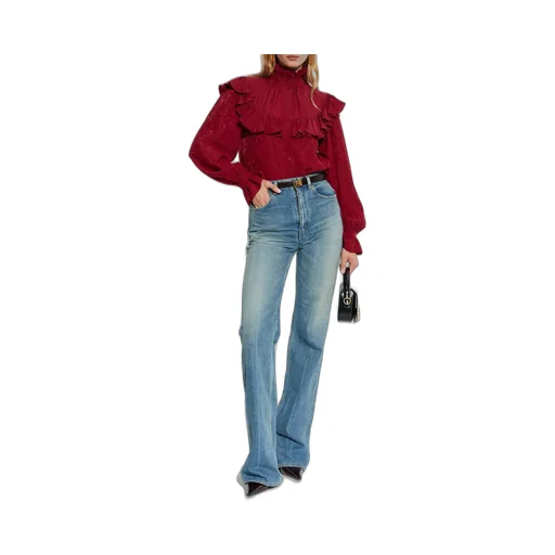 Saint Laurent Ruffled Button-Up Blouse