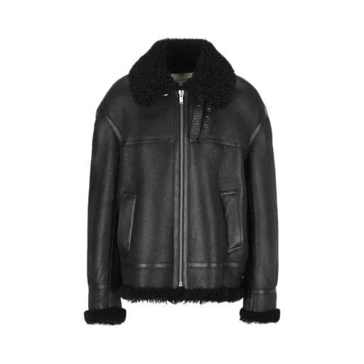 Saint Laurent Zip-Up Drop Shoulder Aviator Jacket