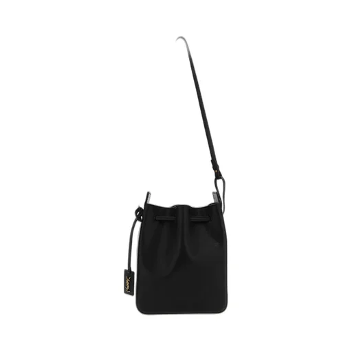Saint Laurent Logo Plaque Drawstring Bucket Bag