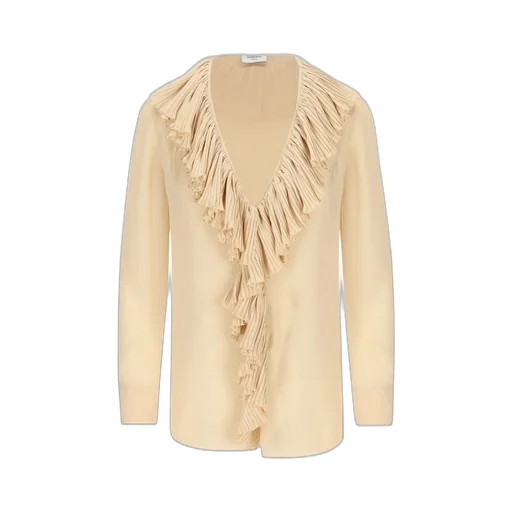 Saint Laurent Ruffled V-Neck Blouse