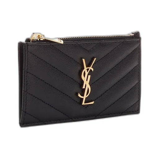 Saint Laurent Cassandre Matelassé Zipped Fragments Card Case