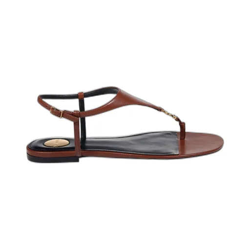 Saint Laurent Cassandra Logo Plaque Sandals