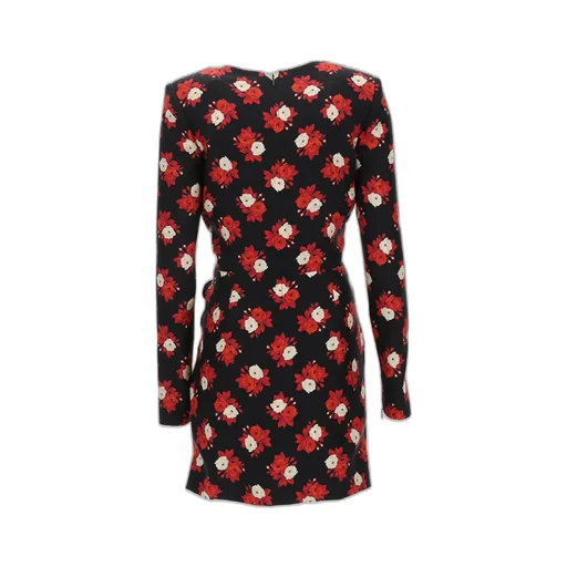 Saint Laurent V-Neck Long-Sleeved Dress