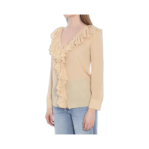 Saint Laurent Ruffled V-Neck Blouse