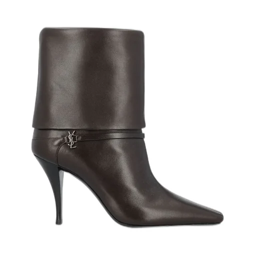 Saint Laurent Niki Logo Detailed Ankle Boots