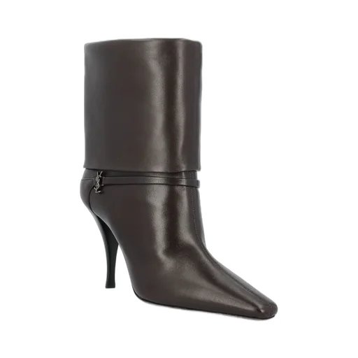 Saint Laurent Niki Logo Detailed Ankle Boots