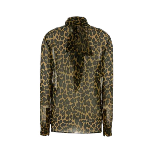 Saint Laurent LavalliÈRe Leopard Printed Blouse