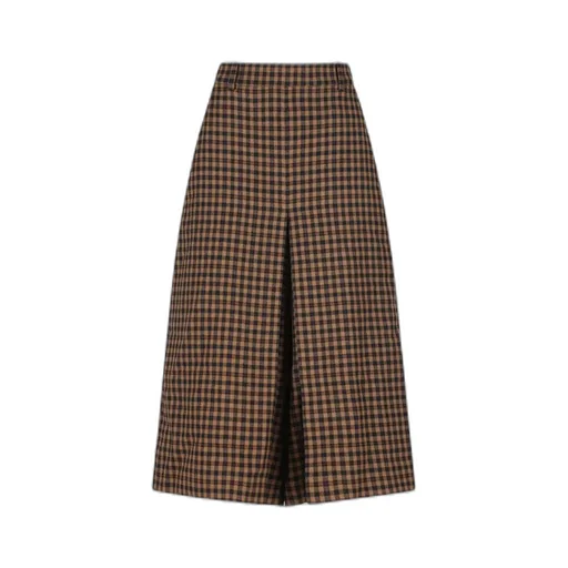 Saint Laurent Checked Mid-Rise Culottes