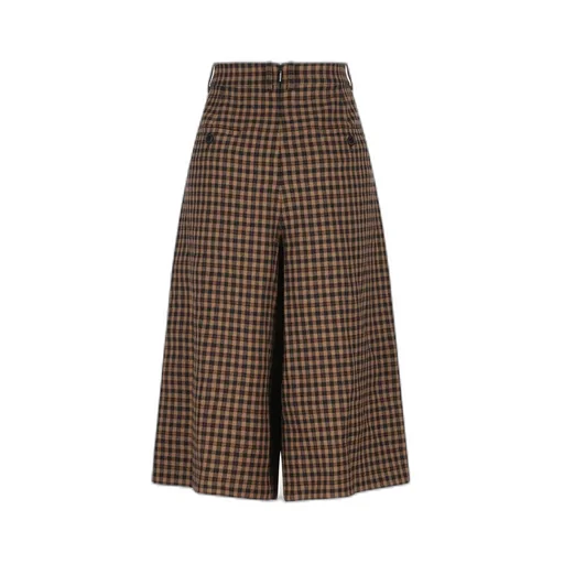 Saint Laurent Checked Mid-Rise Culottes