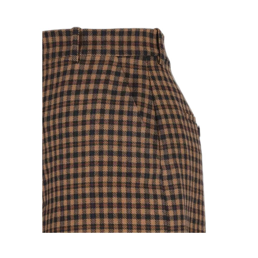 Saint Laurent Checked Mid-Rise Culottes