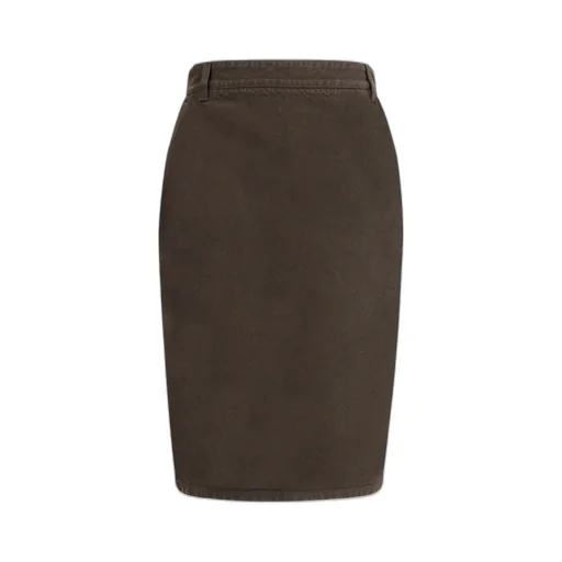 Saint Laurent Mid-Rise Denim Pencil Skirt