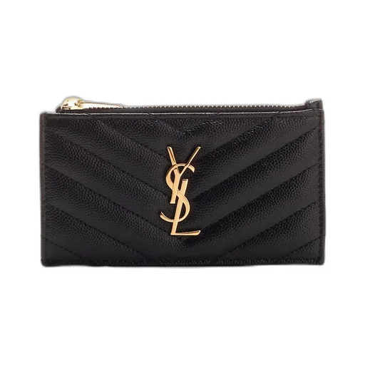 Saint Laurent Cassandre Matelassé Zipped Fragments Card Case