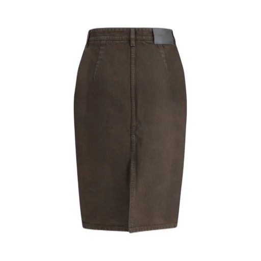 Saint Laurent Mid-Rise Denim Pencil Skirt