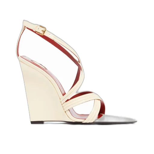 Saint Laurent Open Toe Wedge Sandals