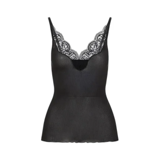 Saint Laurent Laced Ribbed Tank Top