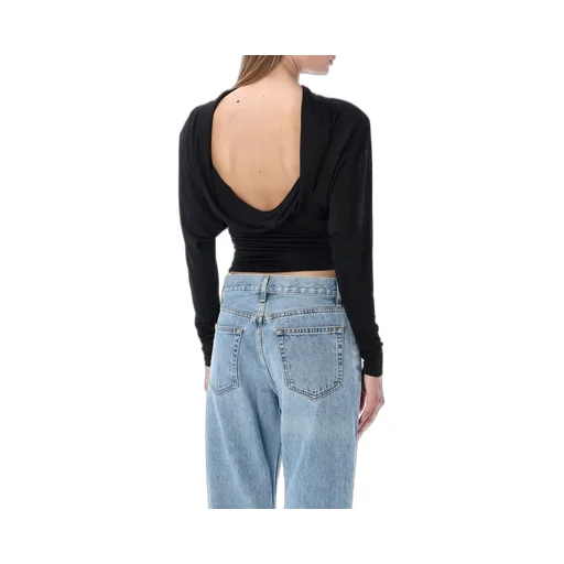 Saint Laurent Backless Long-Sleeved Top