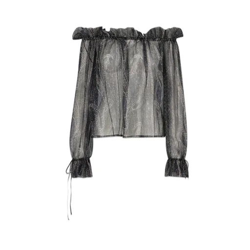 Saint Laurent Ruffled Off-Shoulder Blouse