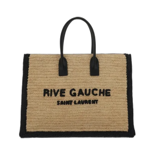 Saint Laurent Logo Embroidered Rive Gauche Tote Bag